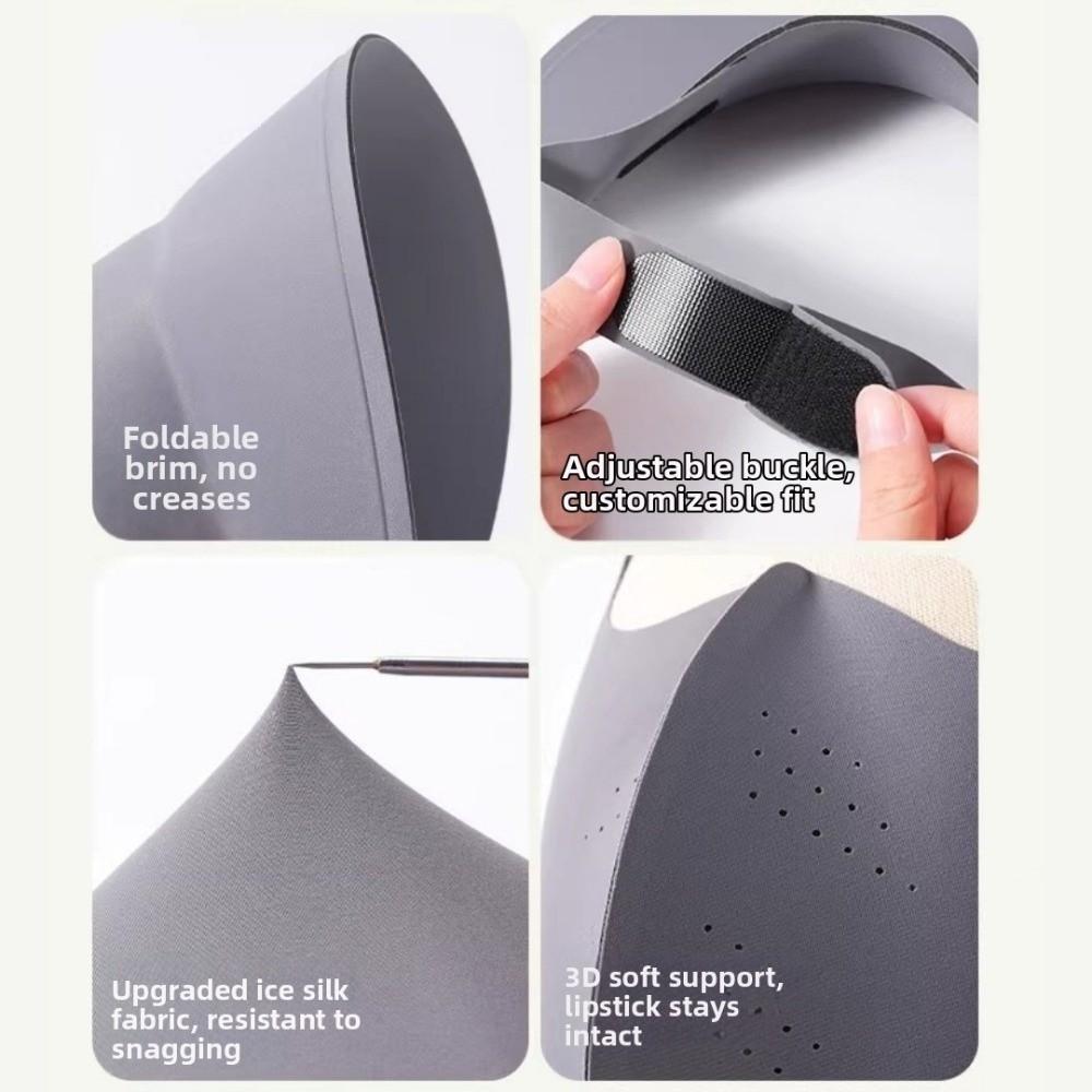 Ice Silk Material Full Face Cover UV Protection Sunscreen Hat Mask New Sun Cap and Mask  Summer Use
