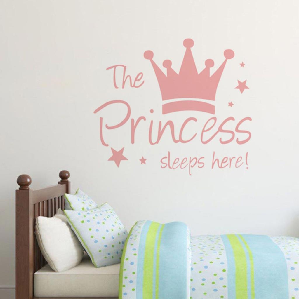 Adesivo Murale Decorazione Casa Rimovibile Il Segno della Corona della Principessa Adesivo Murale Per Camera da Letto Bambine Stanza del Bambino Decalcomania Artistica Forniture