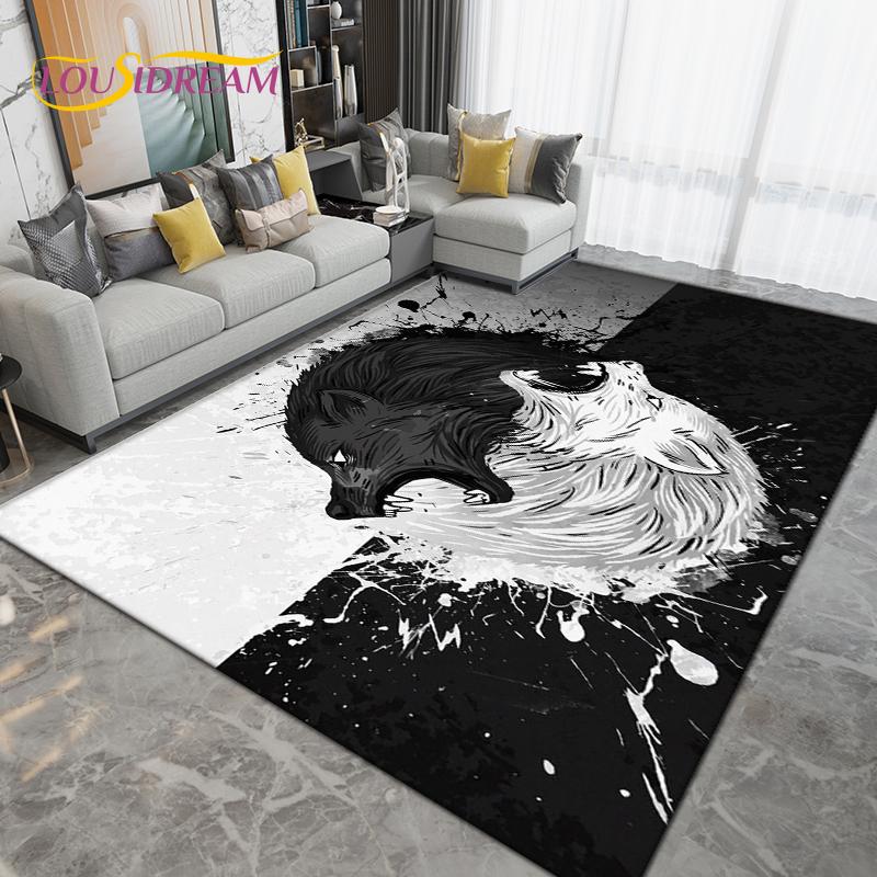 Wolf Wolf Spirit Series Area Rug Large,Carpet Rug for Living Room Bedroom Sofa,Kitchen Bathroom Doormat Non-slip Floor Mat Gift