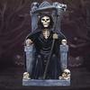 Death Skull Head Statue Carving Horror Home Table Decorative Craft Human Resin Bone Skeletons Sculpture Halloween Ornaments Gift