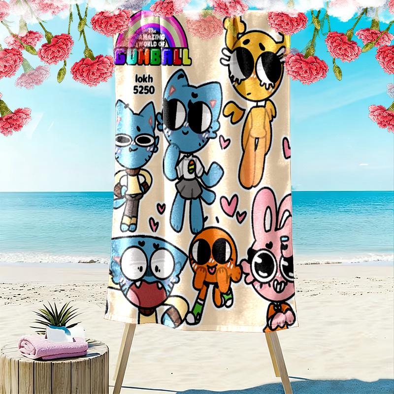 The Amazing World of Gumball 2D Flat Print Beach Towel, Large Soft Quick Dry Towel for Beach Camping Swimming.MSTJ0918343