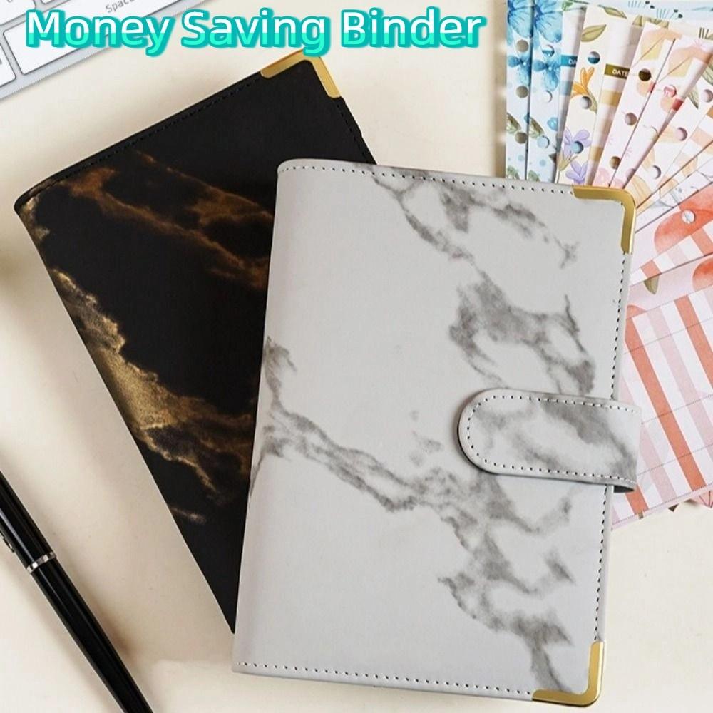 PU Savings Challenges Book Waterproof Cash Budget Book Notebook Card Holder  for Students