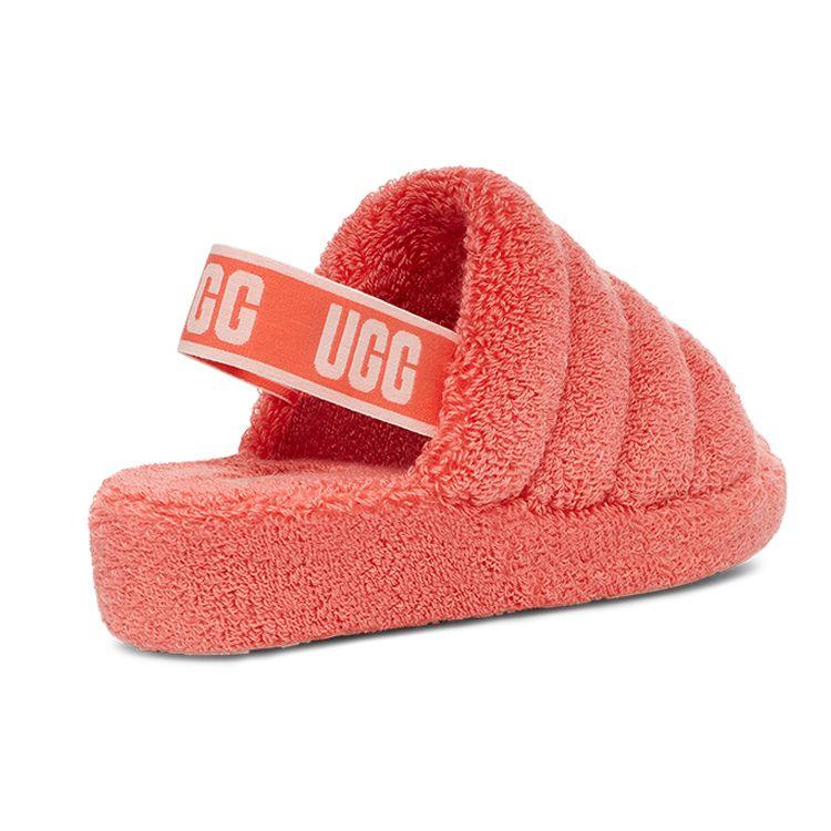 UGG Fluff Yeah Stoff Leichte Bequeme Pelzige Pantoletten Damen Sandalen Pfirsichrosa 1127116-PBLSS