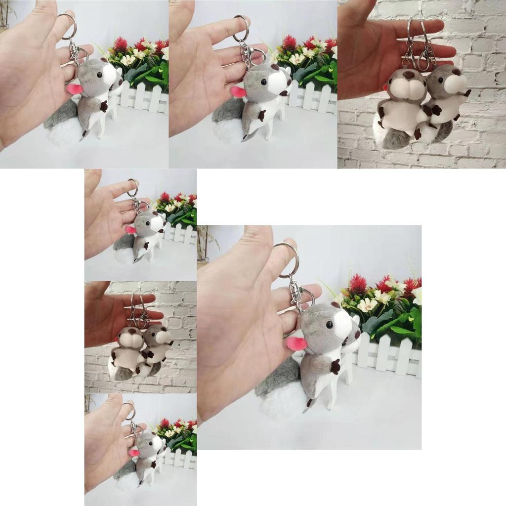 Delightful Gray Squirrel Plush Keychain Cute Accessory For Cars And Personalized Gifts