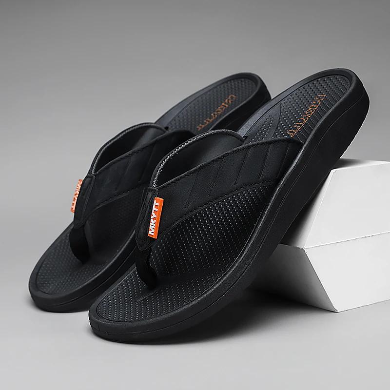 Men's Thick Flip Flops, Hollowed Out Lightweight Casual Sandals 2025 Men's Summer Non Slip Platform Beach Slippers, Flat Shoes