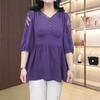 Chic Plus Size Women's Jacquard Chiffon Blouse with Noble Style