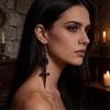 Fashionable Black Bat And Swords Earrings Punk Gothic Jewelry Fashion Accessory For Role Play Costume
