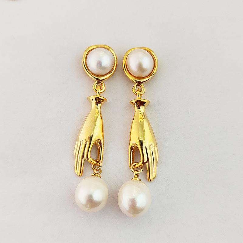 

Новые серьги с пресноводным жемчугом в китайском стиле в стиле барокко и высококачественные серьги и серьги