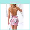 Elegant Women Sleeveless Floral Print Backless Dress For Summer Evening Parties