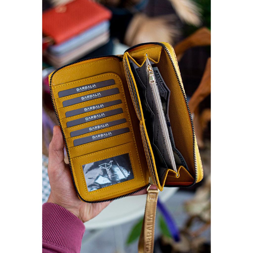 Rukojeť na zápěstí Tilburg Vzor pletení ze slámy Švestková Fialová Portfolio Peněženka s velkým množstvím držáku na karty