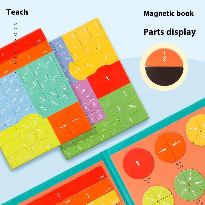1 Set Kids Magnetic Fraction Tiles & Fraction Circles Math Manipulatives For Elementary Magnetic Fraction Educational Puzzle Toy