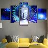 Buddha Buddhism 5 Panels Modular Wall Art Canvas HD Posters Painting for Living Room Bedroom Home Decor Pictures Decorations