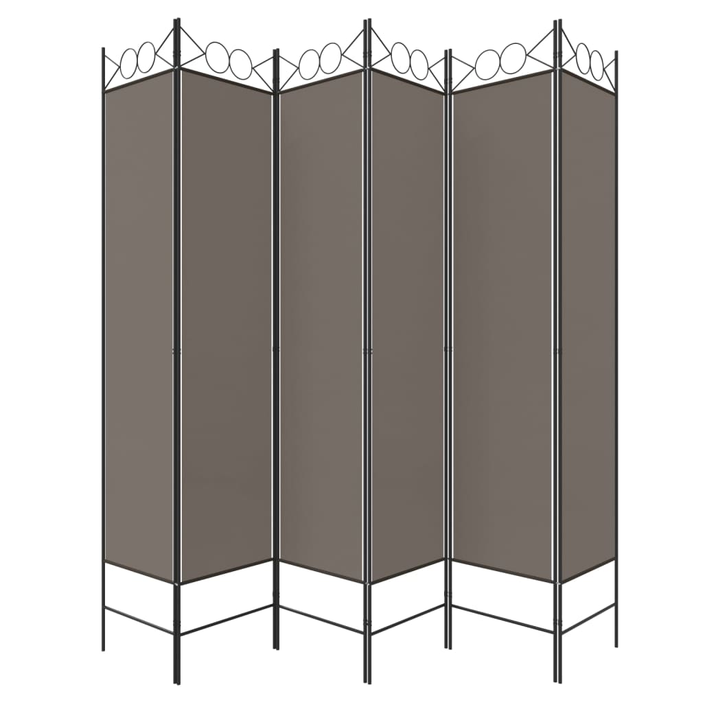 Vidaxl Parawan 6-Panelowy, Antracytowy, 240X220 Cm, Tkanina