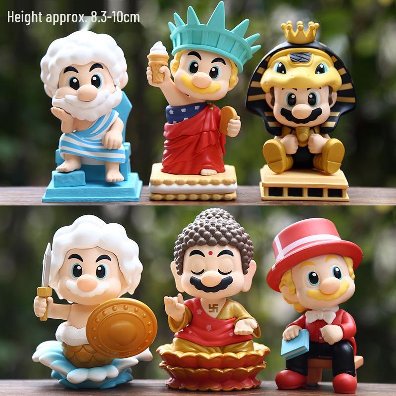 

Трендовая игровая фигурка-сюрприз - Креативный Будда и Статуя Свободы настольное украшение