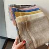 Solid Color Flaxen Lace Scarf Elegant Silk Scarf Literary Cotton Linen Scarf  for Women