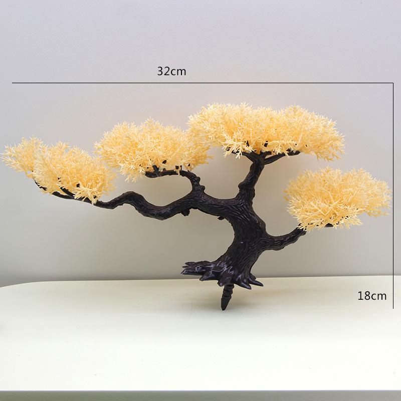 Artificial Pine Bonsai Desktop Decoration - Small Potted Green Plant Ornament for Living Room