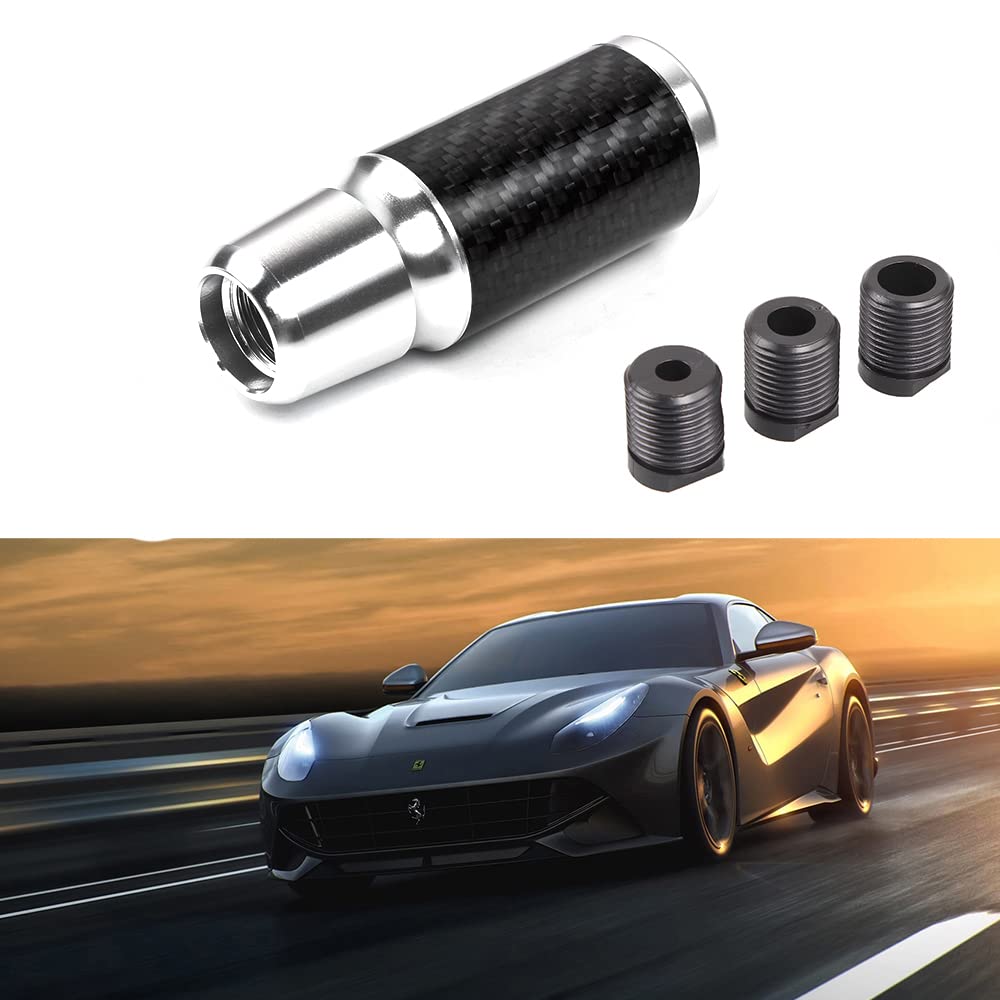 MUTKEI Aluminum Shift with 3 Carbon Compatible with Automatic and Manual Transmission Universal Knob, 5-Speed/6-Speed, Adapters, Fiber, Vehicles,