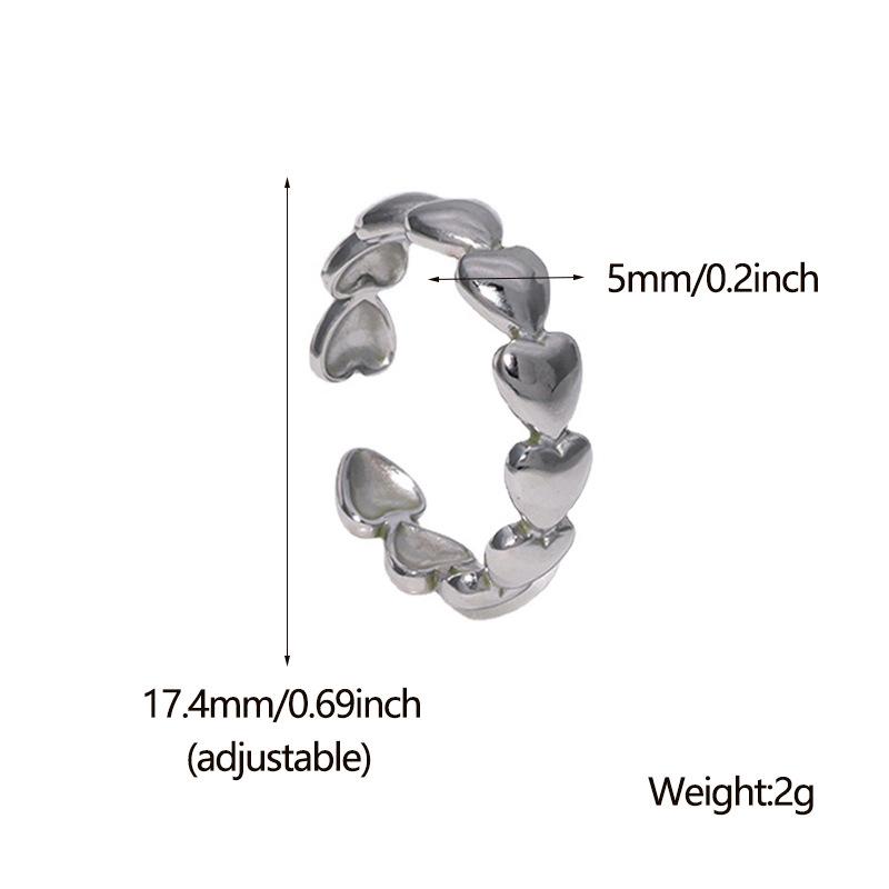 Trendy European & American Stainless Steel Rings - Fashionable Open Heart in 18k Gold Titanium.