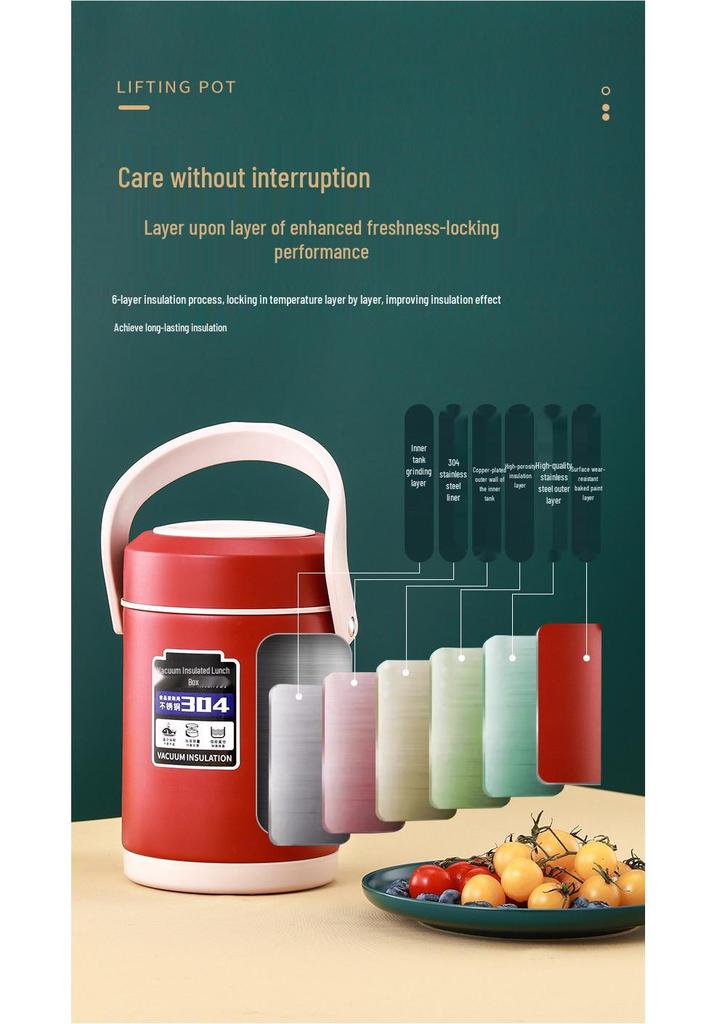 Durable Vacuum Insulated 304 Stainless Steel Lunch Box with Lid