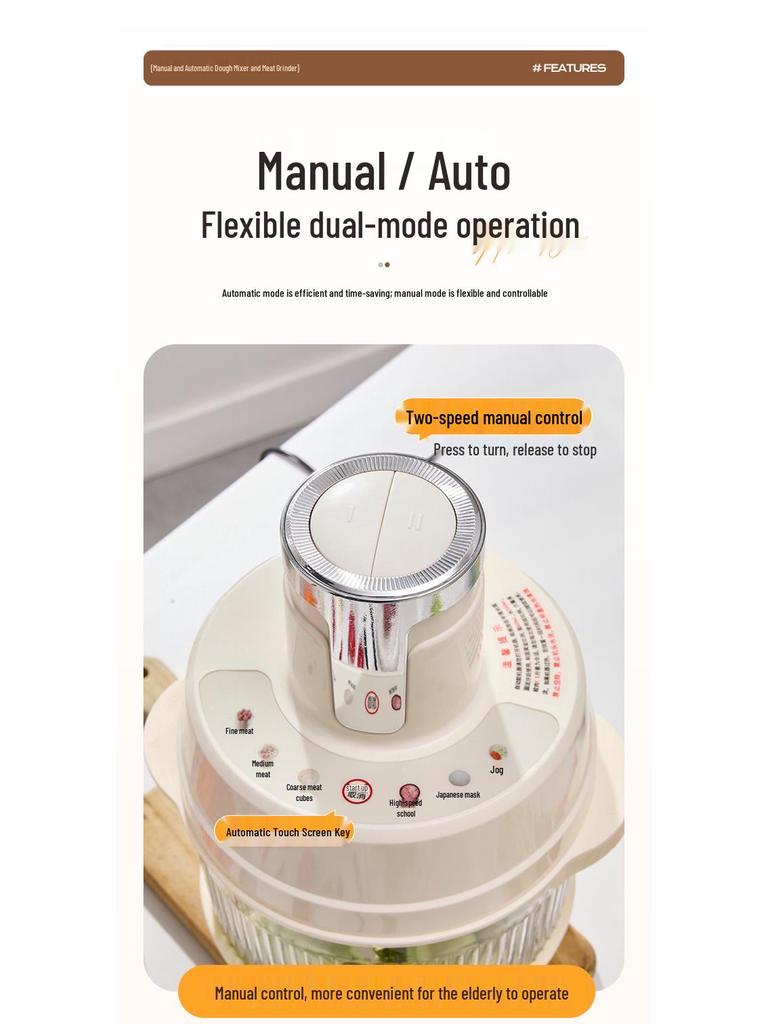 Doppelt verwendbarer manueller und automatischer Fleischwolf & Küchenmaschine