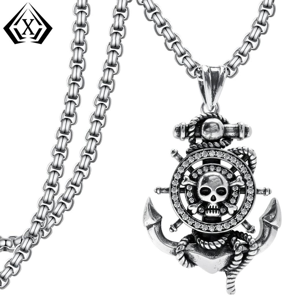 Xiewei'er Gothic Skull Pendant: Punk Hip Hop Niche Necklace