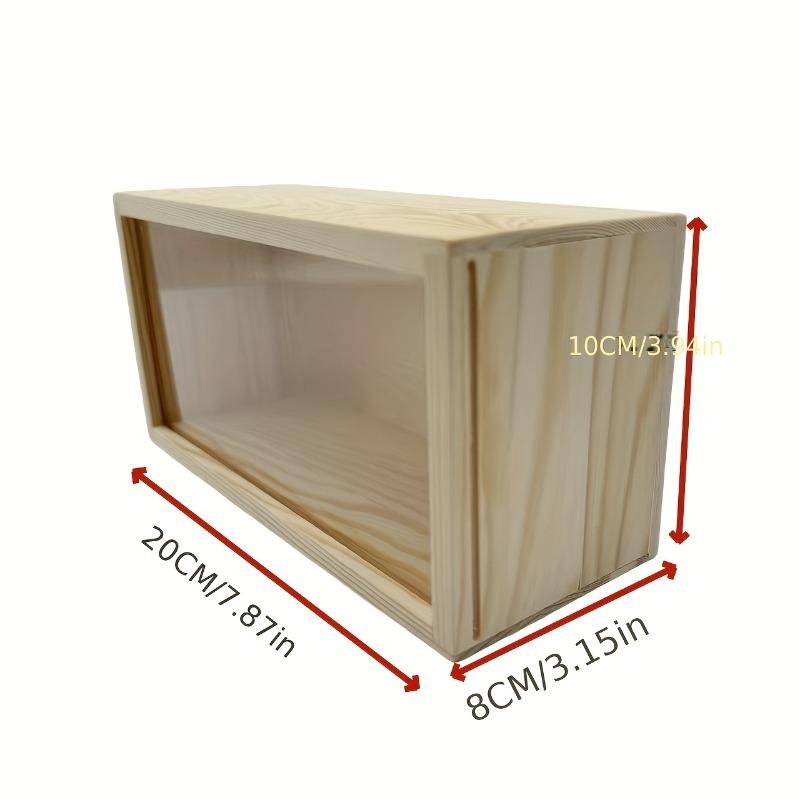 2/3PCS Pine Wood Storage Display Boxes Frame with Removable Acrylic Panel Showcasing Frames/Figurines/Lights Home Office Decor