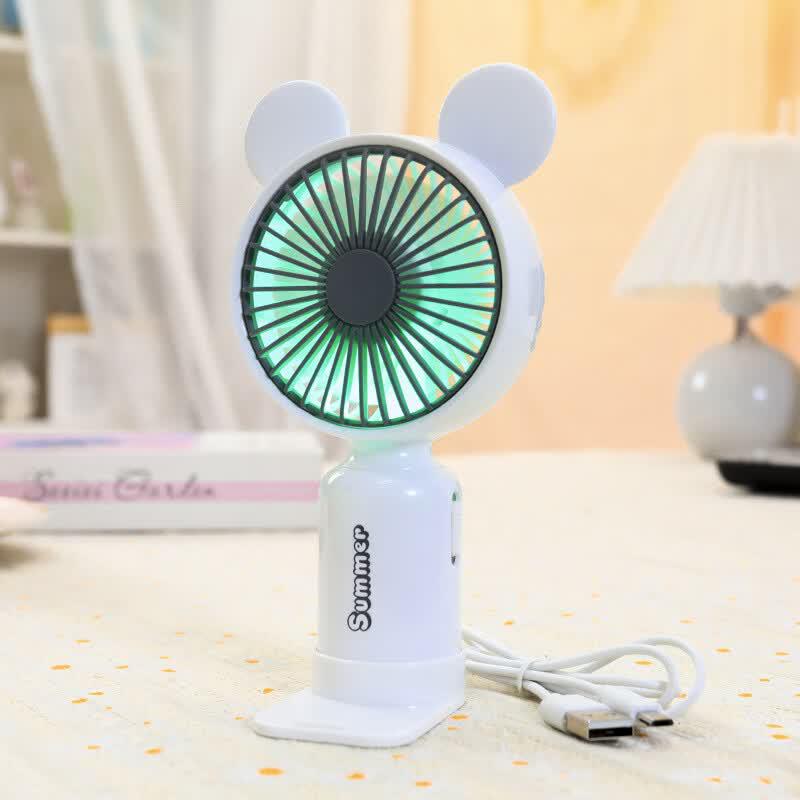 Cartoon Portable USB Mini Fan with Night Light