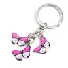 Bunter Emaille-Schmetterlings-Schlüsselanhänger aus Zinklegierung, Anhänger, Insekten, Basteln, Autoschlüssel, Damentaschen-Accessoires, Schmuck, Geschenke, Mode-Schlüsselring