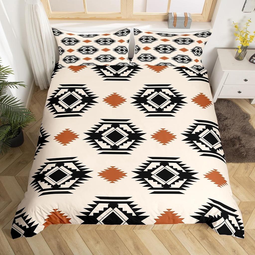 Southwest Tribal Aztec Duvet Cover Set Bohemian Twin Queen Bedding Sets Ethnic Mexican Geometric Diamond Stripe Comforter Cover
