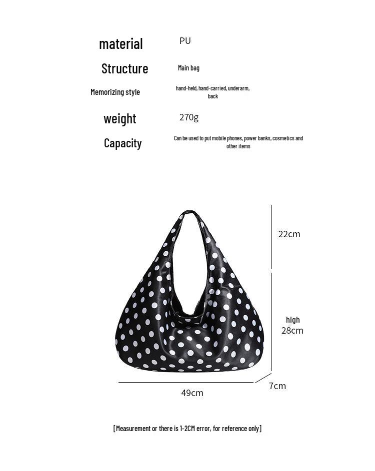 Korean Style Polka Dot Canvas Tote: Literary Shoulder Bag for Female Students