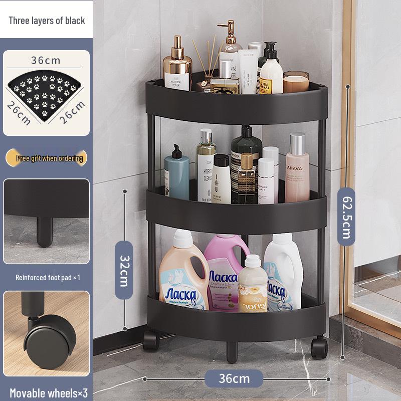 Triangle Multi-Layer Corner Storage Rack for Bathroom and Kitchen