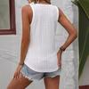 Summer Deep V Neck Low Cut Tank Tops New Hollow Out Blouse Fashion Elegant Sweet Slim Fit Top Women's Sleeveless Simple Casual Clothing