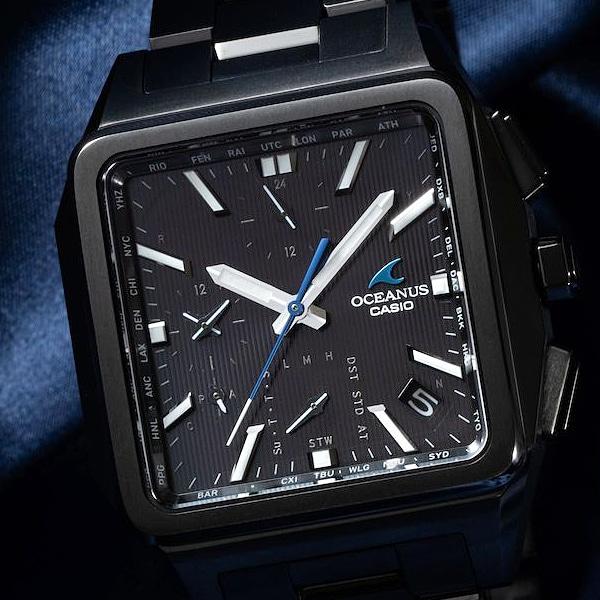 Casio Pánské čtvercové hodinky OCEANUS OCW-T5000B-1AJF [OCEANUS CLASSIC LINE] černé titánové analogové