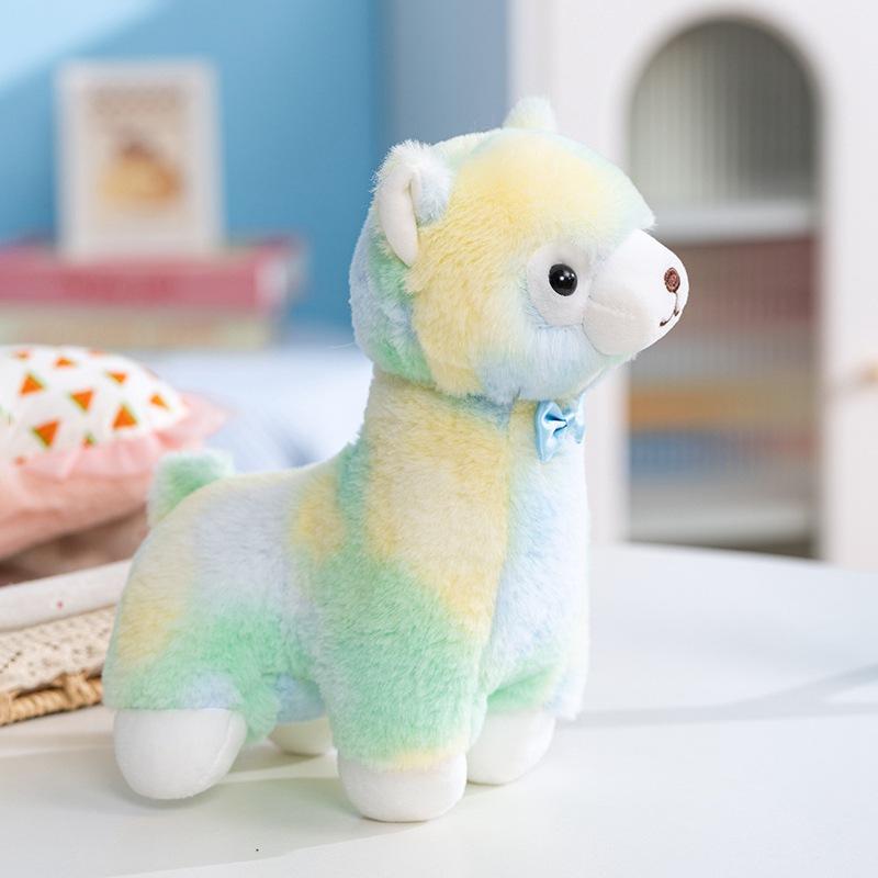 Zoo Niedliches Alpaka Plüschtier Stofftier 25cm Bunte Alpaka Puppe für Kinder zum Kuscheln Schlafen Begleiter Weiche PP