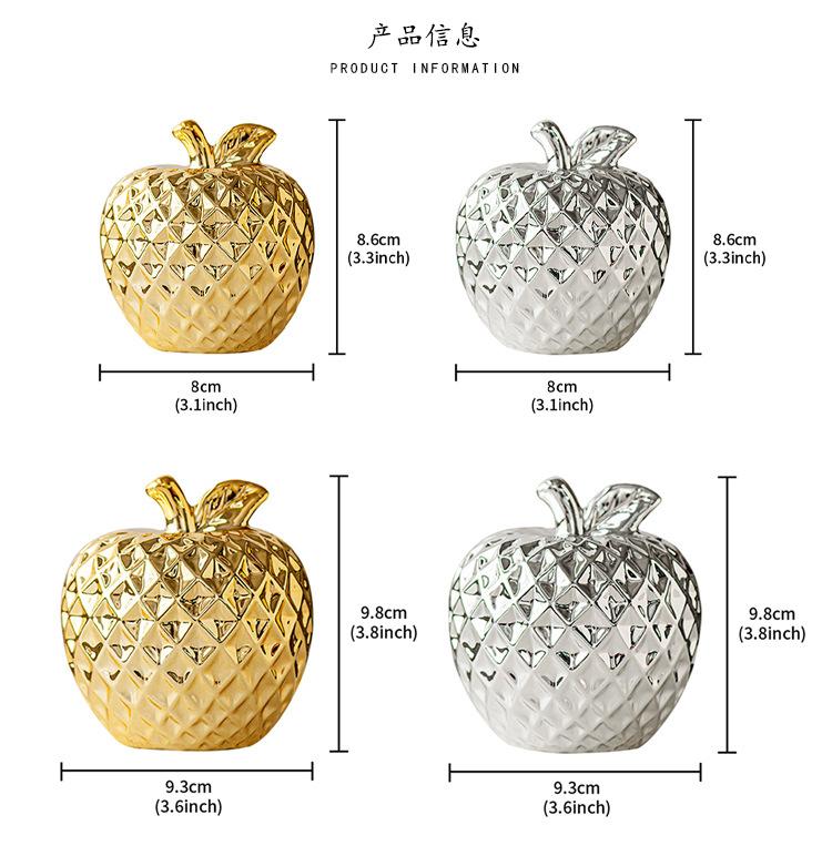 Apple Ceramic Statue Collection Minimalist Simple Desktop Ornament for Centerpiece Fireplace Desk Cabinet Christmas Gift