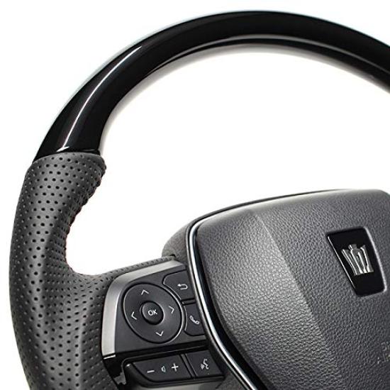 REAL Steering Wheel Original Series Piano Black [Crown (220 Series)] TYA-PBW-BK-CRO