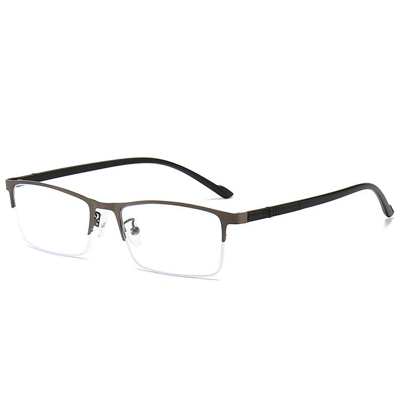 New Metal Half-frame Anti-blue Light Reading Glasses For Business Men Lightweight Reading Glasses