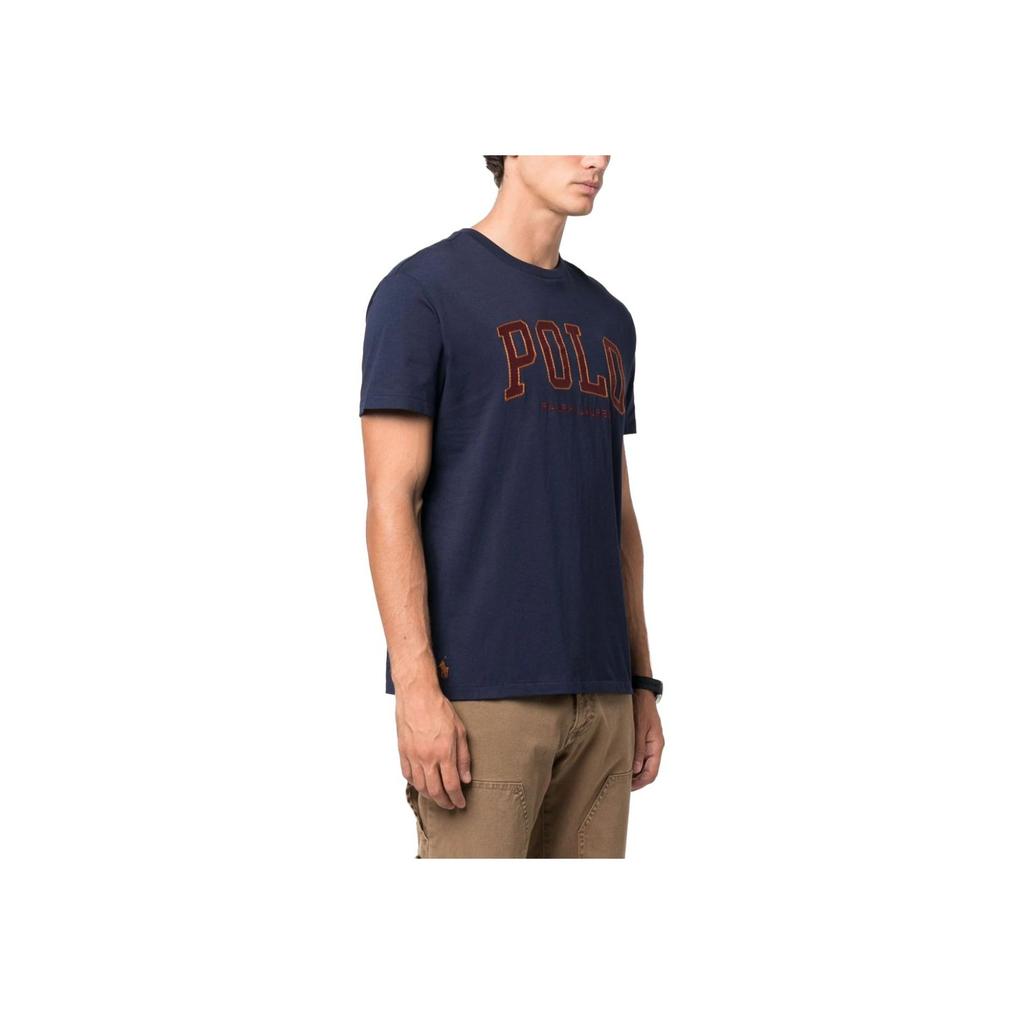 Polo Ralph Lauren Logo Embroidered Crew Neck Short Sleeve T-Shirt Men Tops Dark-Blue 710917892-001