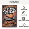 Vintage Fried Chicken Metal Wall Decor D Flat Design with Crispy Fried Chicken Print Ideal for Kitchen Diner Decoration