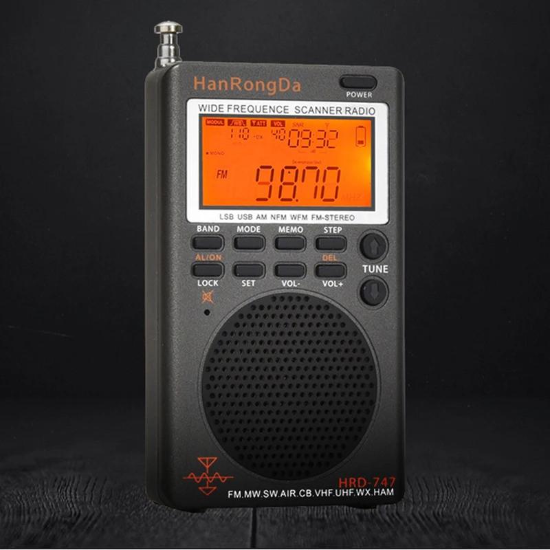 Portable Radio NOAA Alert Full-Band Mini Radio Receiver FM/MW/SW/SSB/LSB/AIR/CB/VHF(UHF)/UBD/WX/HAM