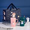 Animal Astronaut Couple Pair Cup Chinese Valentine's Day Ceramic Mug Gold Jewelry Event Gift Cup