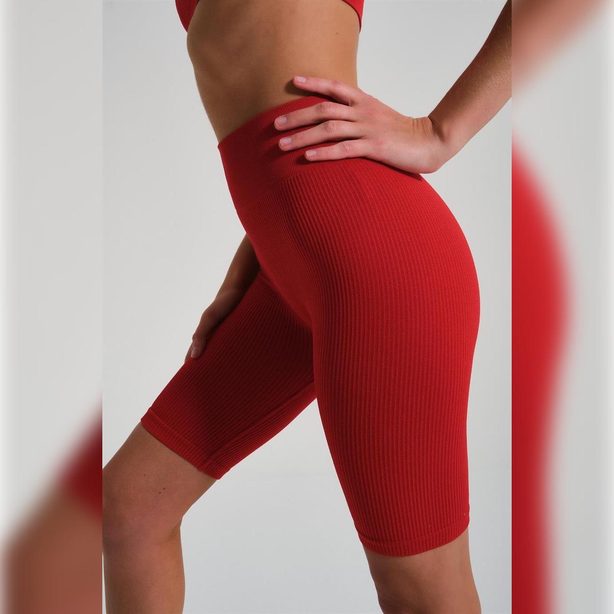 

Ribbed Seamless Workout Shorts | Comfortable and Stylish Activewear XS/S червоний