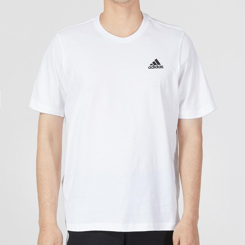 Adidas Logo Print Casual Sport Crew Neck Short Sleeve T-Shirt Men Tops White IC9286