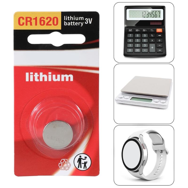 CR1620 Coin Cell Battery 3V Single Pack, Lithium Button Cell High Energy for Toys, Remotes, and Electronic Devices