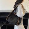 Corduroy Tote Bag Women's Commuter Shoulder Bag Large Capacity Student Class Handbag