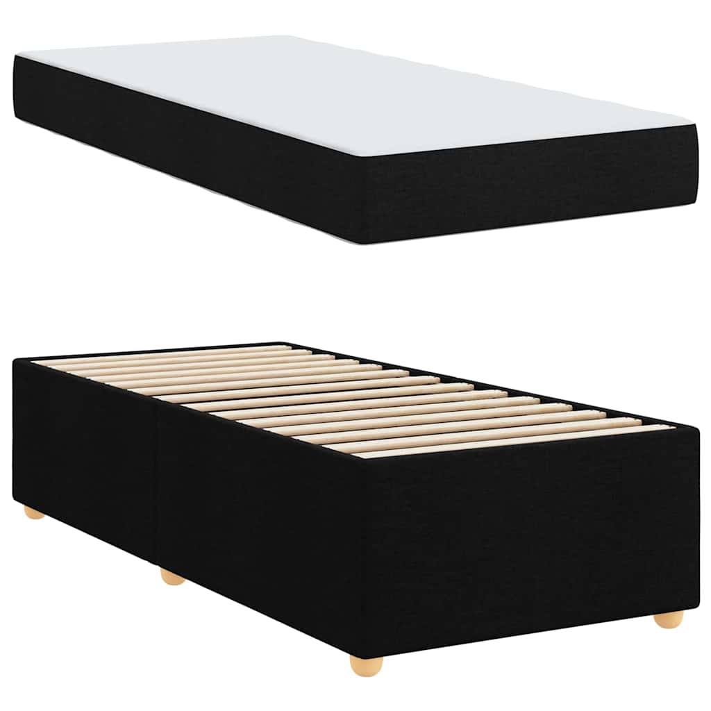 Bed Frame with Mattress Black 80 x 200 cm Fabric
