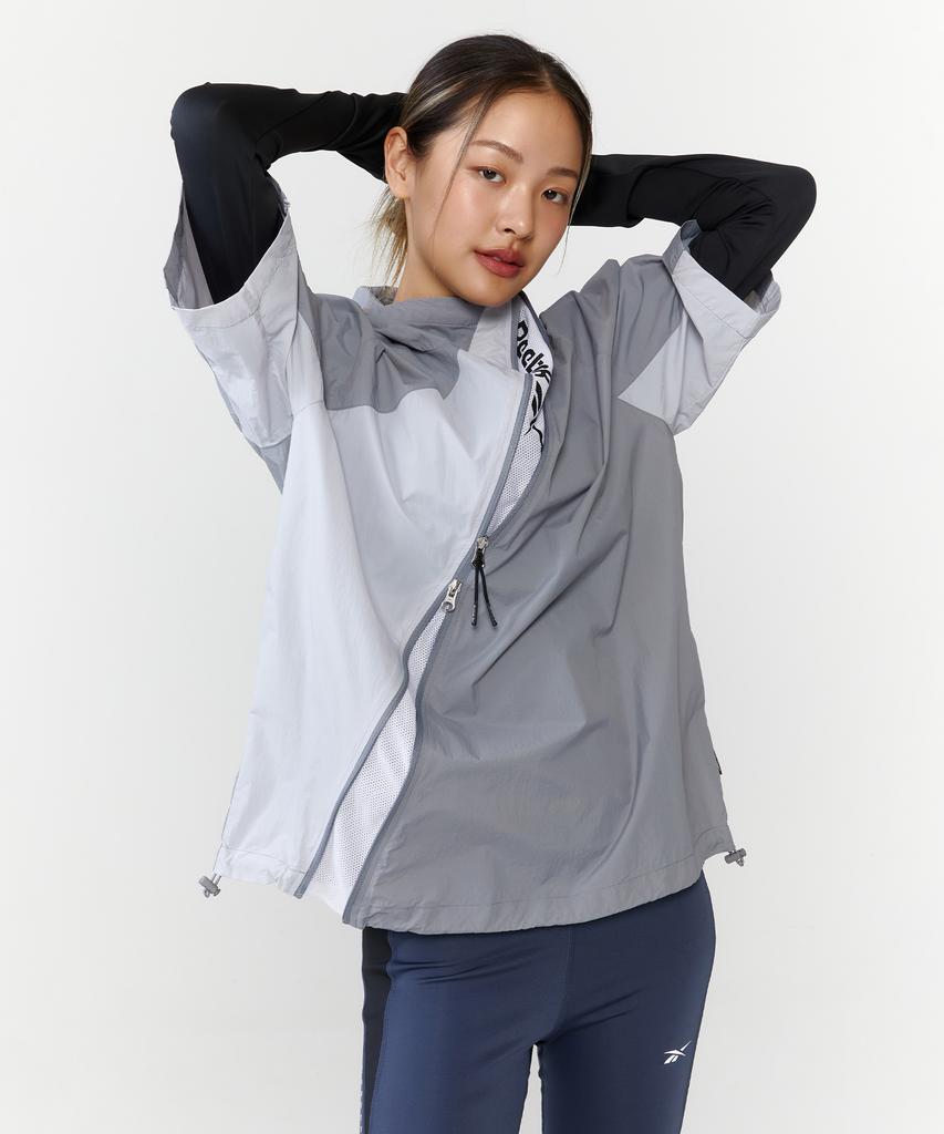 Reebok Hidden Ventilation Short Sleeve Hooded Anorak - Grey
