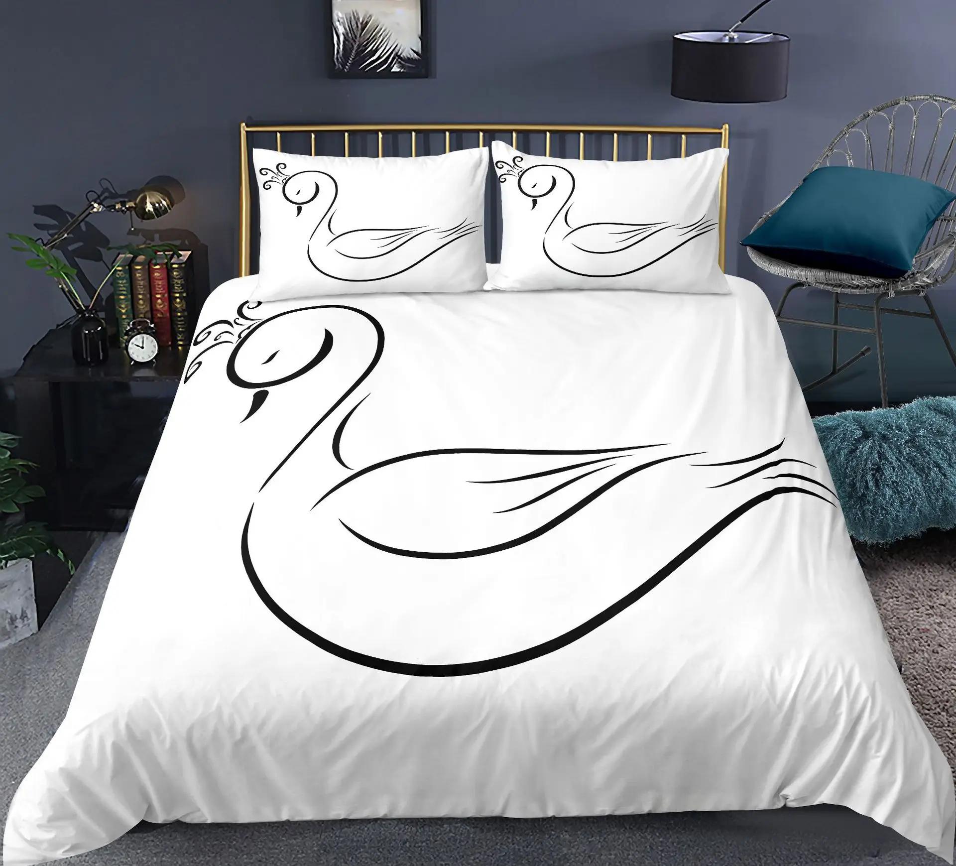 

Одеяло Лебедь Роза Корона Полиэстер Сладкая Девочка Дети Романтичный Розовый Красный Размер Queen King Для Украшения Спальни Comforter (quilt)-EU Single(135*200cm)3pcs