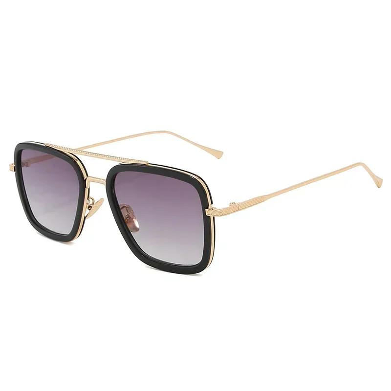 High Quality Durable High Quality Fashion Tony Stark Sun Glasses Iron Man Sun Glasses Vintage Square Metal Frames