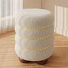 Modern Makeup Chair Leisure Ottomans Chair Wood Round Pulley Chair for Home Shoe Changing Stool Footstool